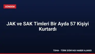 JAK ve SAK Timleri Bir Ayda 57 Kişiyi Kurtardı