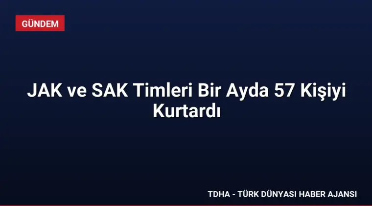 JAK ve SAK Timleri Bir Ayda 57 Kişiyi Kurtardı