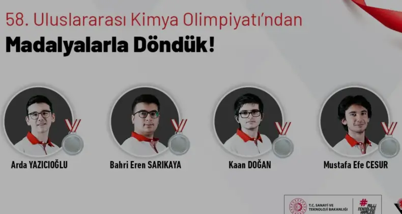 Türkiye 58 Uluslararası Kimya Olimpiyatında 4 Gümüş Madalya Kazandı