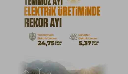 Türkiye Elektrik Üretiminde Temmuz Ayında Çifte Rekor Kırdı