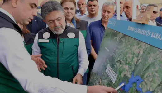 Bakan Yumaklı Edirne Çömlekköy Barajı İnşaatında İncelemelerde Bulundu