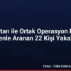 Gürcistan ile Ortak Operasyon Kırmızı Bültenle Aranan 22 Kişi Yakalandı