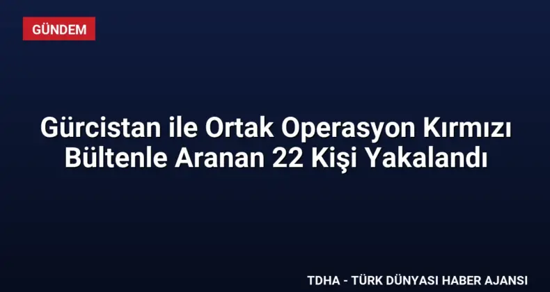 Gürcistan ile Ortak Operasyon Kırmızı Bültenle Aranan 22 Kişi Yakalandı