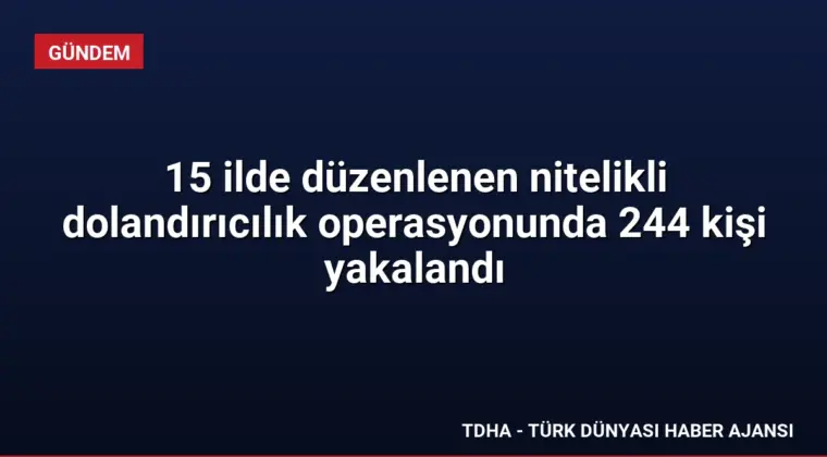 15 ilde düzenlenen nitelikli dolandırıcılık operasyonunda 244 kişi yakalandı