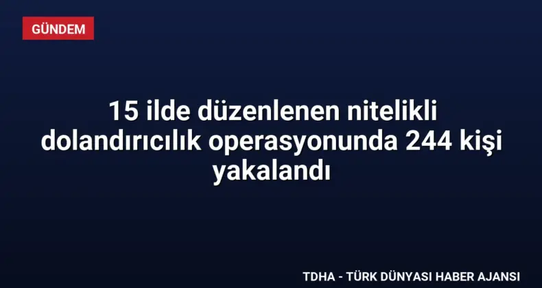 15 ilde düzenlenen nitelikli dolandırıcılık operasyonunda 244 kişi yakalandı