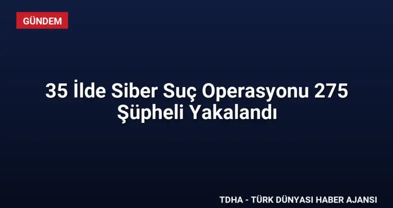 35 İlde Siber Suç Operasyonu 275 Şüpheli Yakalandı