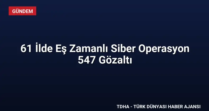 61 İlde Eş Zamanlı Siber Operasyon 547 Gözaltı