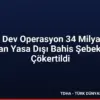 9 İlde Dev Operasyon 34 Milyar TLyi Aşan Yasa Dışı Bahis Şebekesi Çökertildi