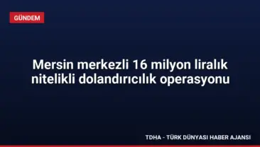 Mersin merkezli 16 milyon liralık nitelikli dolandırıcılık operasyonu